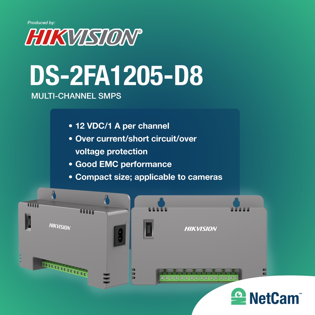 Thiết Bị Cung Cấp Nguồn Điện Psu HIKVISION DS-2FA1205-D8 8 Cổng 12V 8A Cho CCTV