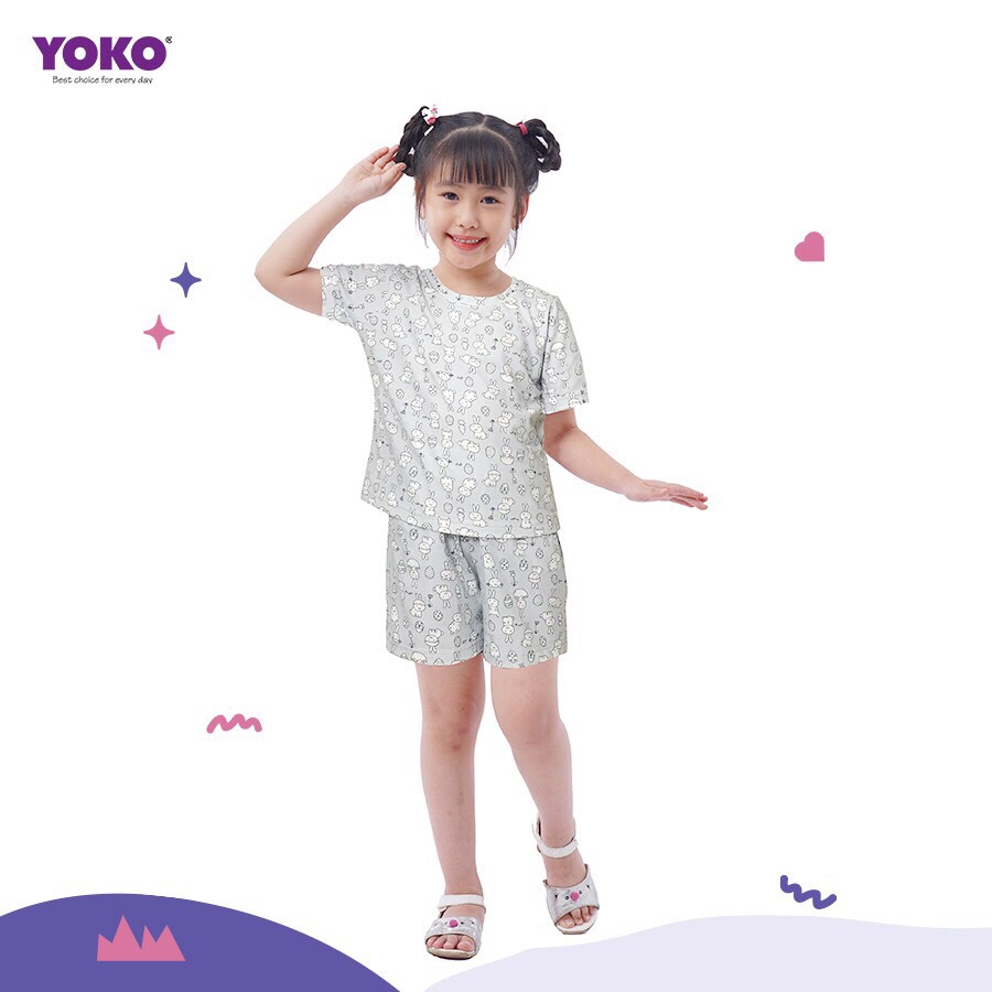 Bộ Quần Áo Thun Tay Ngắn Bé Gái (1-9 Tuổi) YOKO KID'S FASHION 21249G