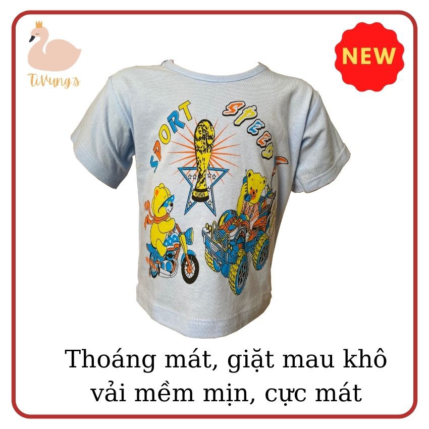 Áo trẻ em mẫu họa tiết hoạt hình, thun cotton 100% mát mẻ phù hợp các bé trai và gái - Shop TiVung chuyên quần áo trẻ em