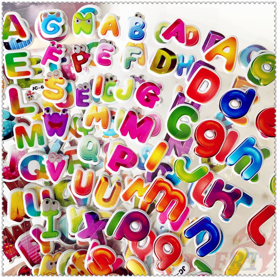 5Sheets ✿ English Letters Q-1 DIY Rewards Sticker ✿ 3D Puffy Bubble Stickers Waterpoof Toys PVC Stic