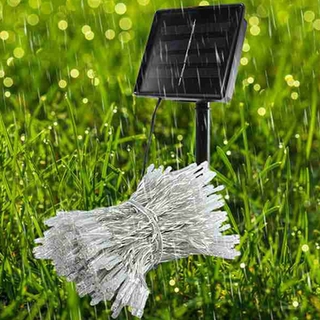 \Solar Curtain String Light Outdoor Waterproof Decorative Light LED String Light Holiday Decoration White
