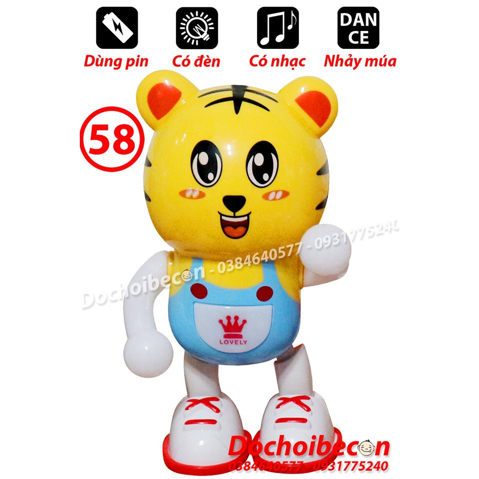 Thú đánh trống - Hàng Việt Nam: Dùng pin, có đèn, nhạc, di chuyển