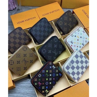 Ví nam nữ,bóp nam nữ lv mini nhỏ gọn [FULL BOX] hàng siêu đẹp lót da bên cùng màu vỡ hộp