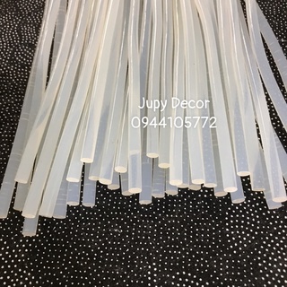 5/10 cây keo nến silicon màu trắng trong loại nhỏ 7mm - phụ kiện handmade