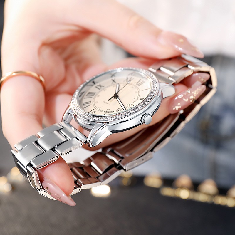 Đồng hồ nữ đẹp chính hãng D-ZINER NT05 dây thép mặt tròn thời trang cao cấp - LINDO