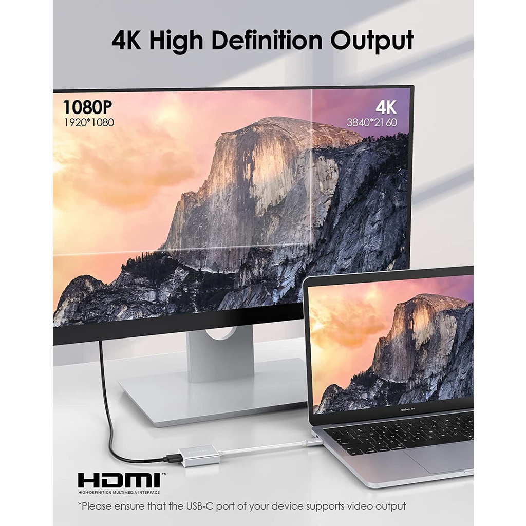 Cáp Chuyển Đổi USB C Sang HD-MI USB 3.1 Type C Sang HM-DI HDTV 4k HDTV Cho Samsung S8 S9 S10 S20 / Mac-Book 2015 2016 2017 / Mac-Book Pro 2016 2017
