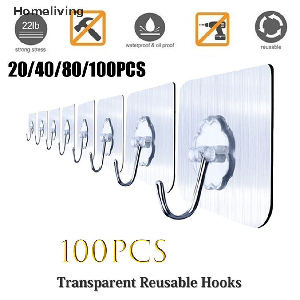 Móc Treo Đồ Dán Tường Bằng Kim Loại Trong Suốt