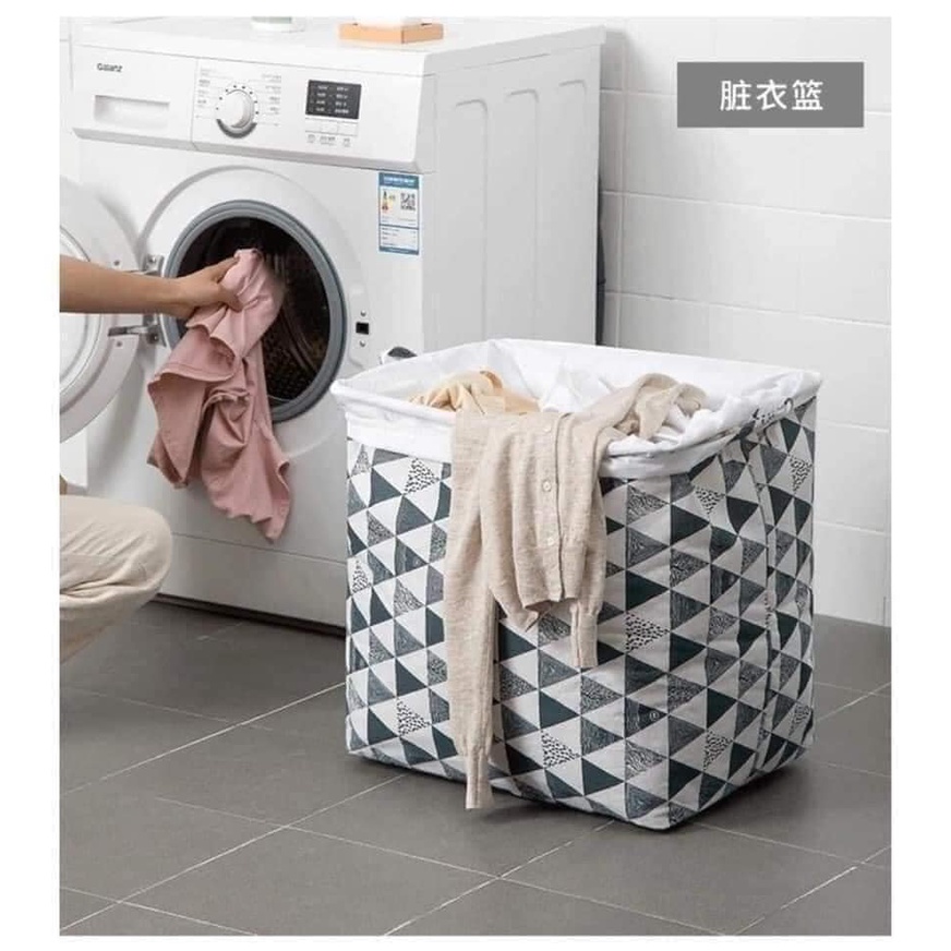 Túi vải WashDay cỡ lớn đựng chăn, quần áo có quai xách, khung sắt Happy Shop 888