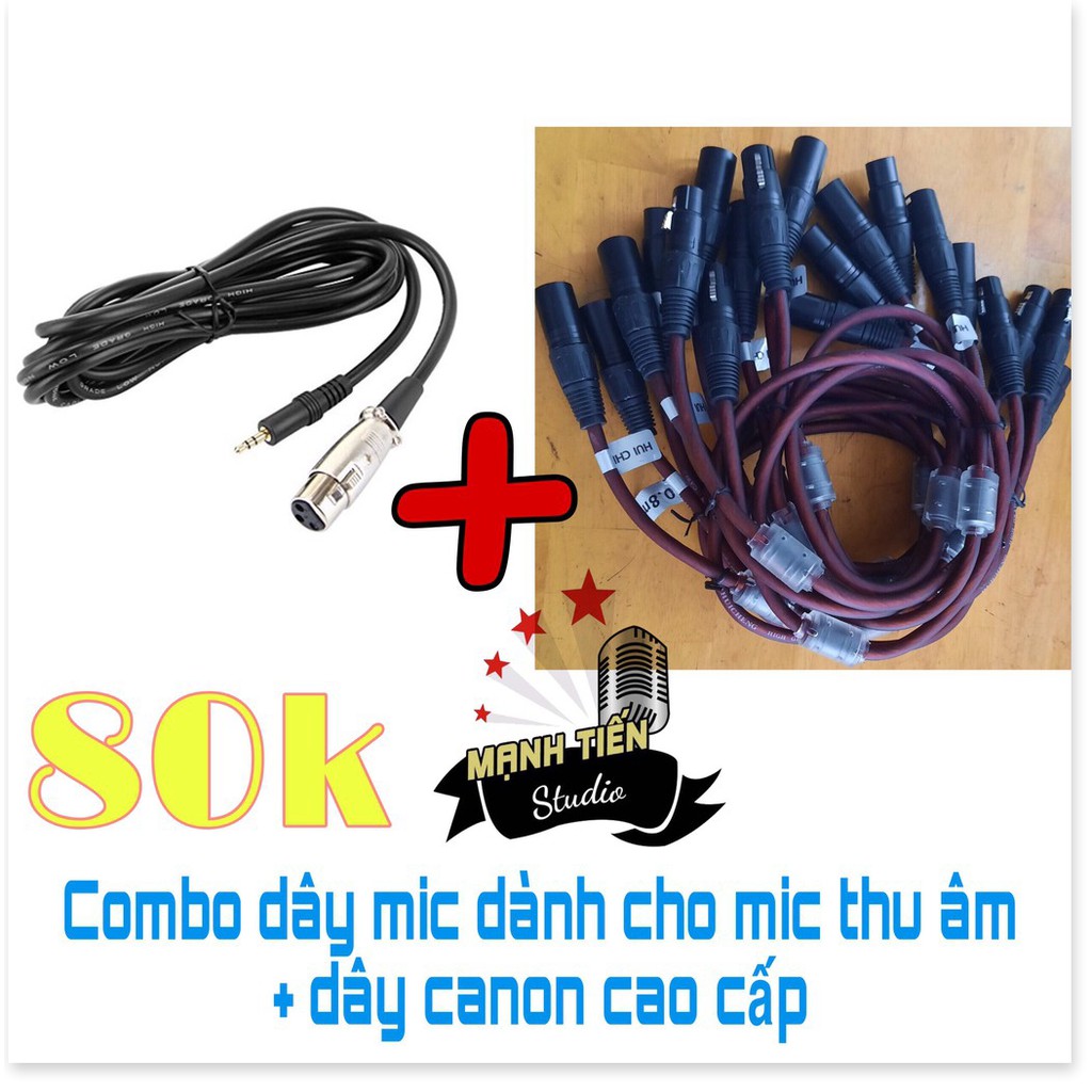 Combo dây micro dành cho micro thu âm và dây canon cao cấp chống nhiễu