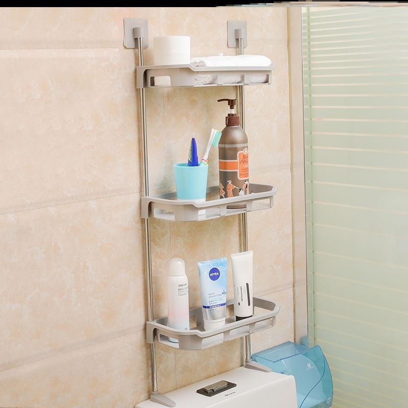 (BAO GIÁ SHOPEE) Kệ để đồ Toilet, nhà tắm 3-2-1 tầng gắn tường không khoan đục