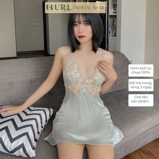 Váy ngủ nữ 2 dây sexy mặc nhà Alissa đầm ngủ lụa ren cao cấp Uri Studio