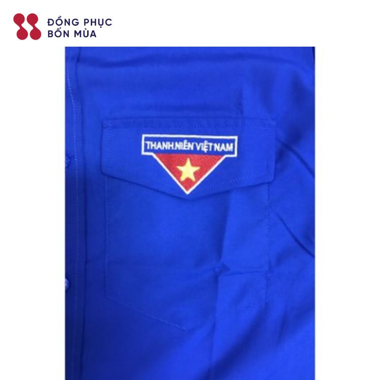 Áo sơ mi đoàn thanh niên nam, nữ chất liệu cao cấp hàng loại 1 sẵn hàng kèm video A-TNCS-SM-D
