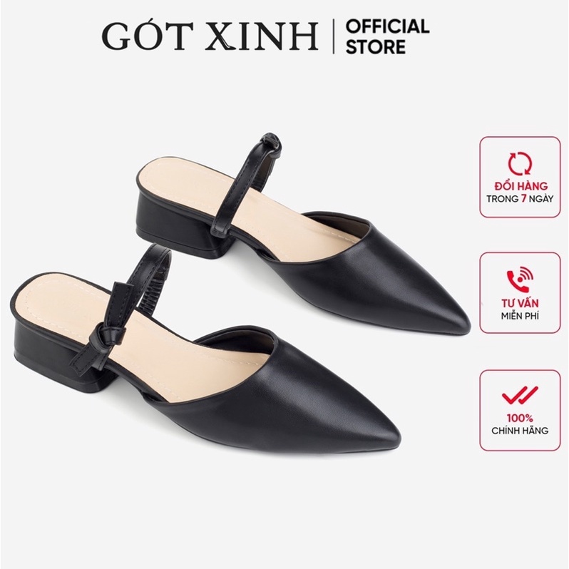 Giày sục nữ GÓT XINH D62 da mờ đế cao 3cm