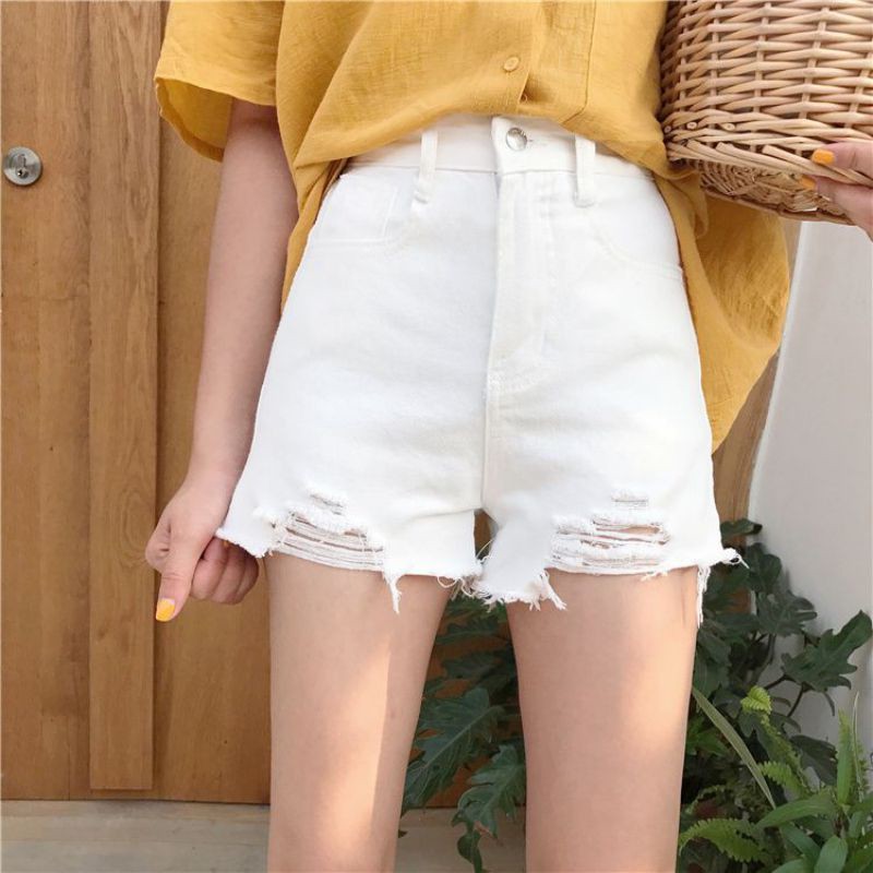 Quần Short Denim nữ ống rộng lưng cao