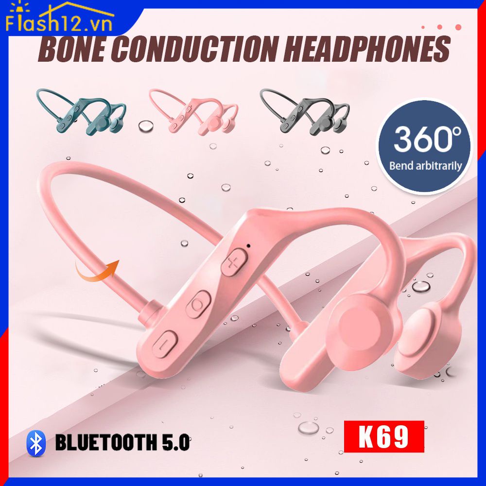 Tai Nghe bluetooth K69 Truyền Âm Qua Xương Tai Có Micro Rảnh Tay Khi Chơi Thể Thao