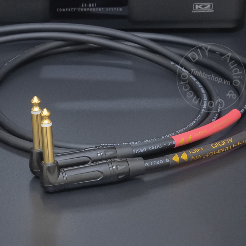 Dây cáp 6 ly ra hoa sen 1 cặp DIY 0.5 đến 5 mét - 1/4 TS to RCA cable
