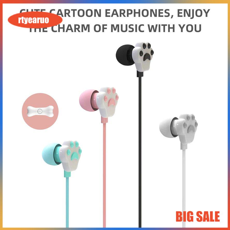 Earbud Gamer In-ear Cartoon Cat Claw Earphones Wire In Ear Earphone With Mic