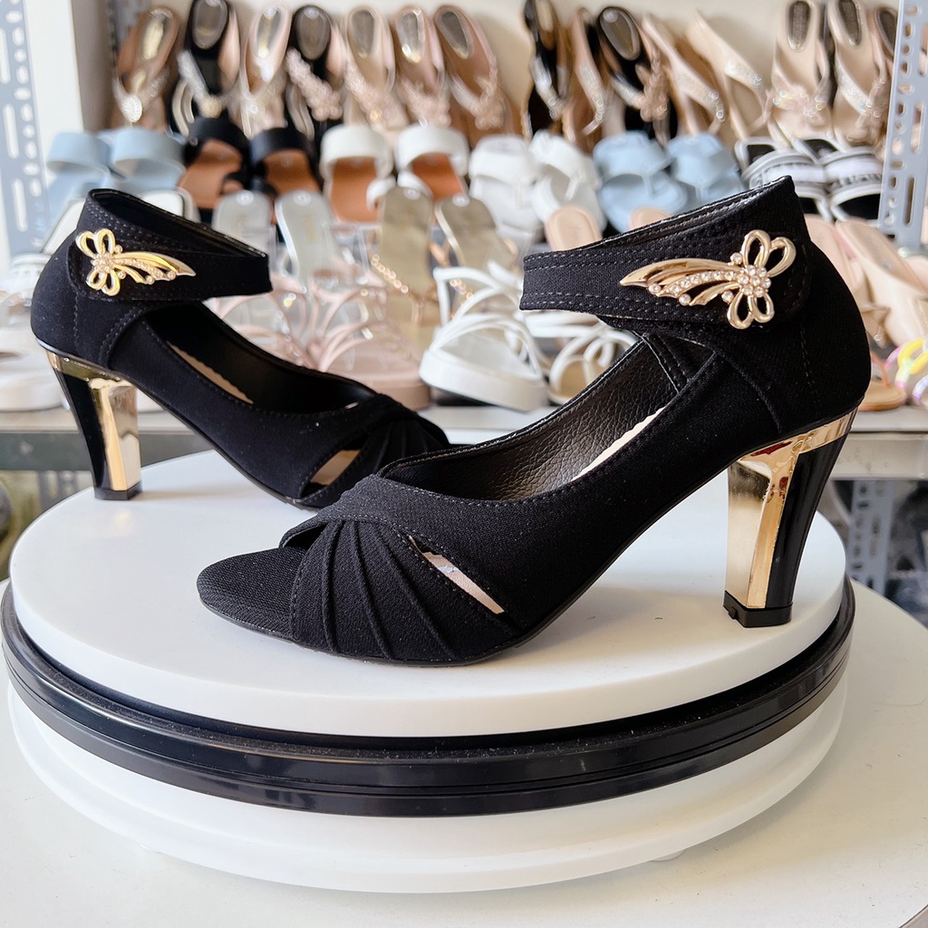 Giày bốt hỡ mũi kiểu cổ cao gót 7cm chất liệu vải lót mút rât êm chân chuẩn size 36-40