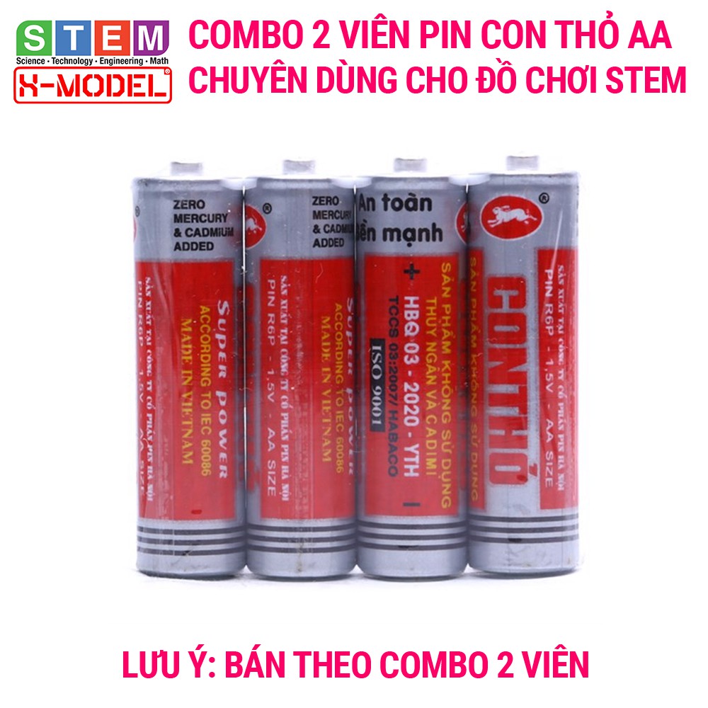 Combo 2 viên pin AA, pin tiểu chuyên dùng cho đồ chơi STEM X-MODEL