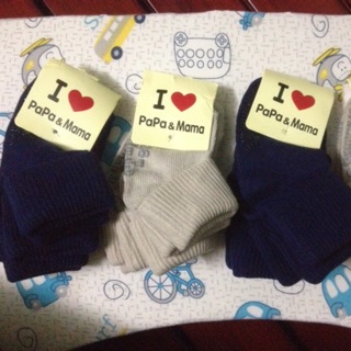 Set 8 đôi tất sợi I love PaPa&MaMa