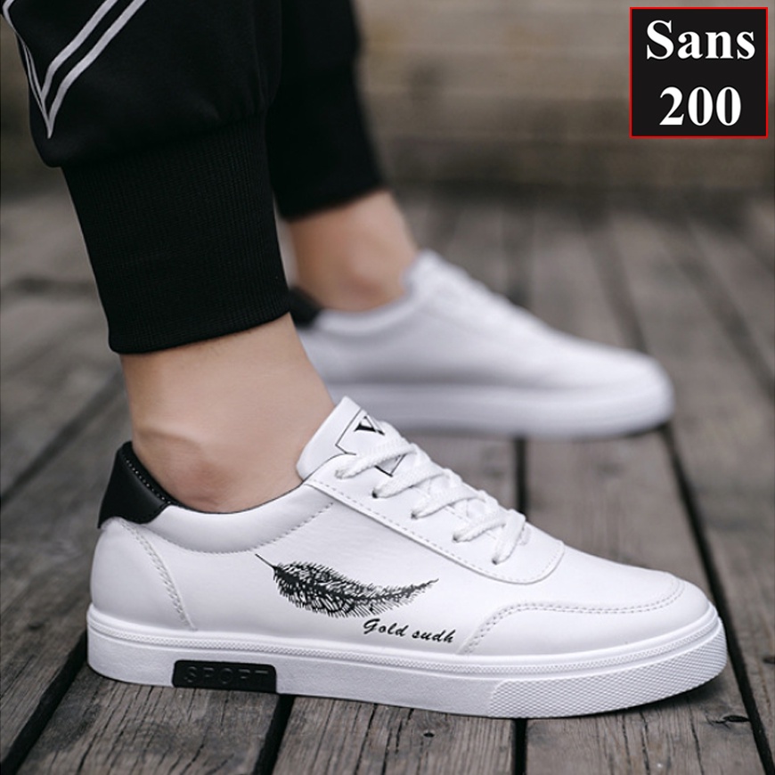 Giày sneaker nam trắng Sans200 giầy thể thao sneakers fullbox sport fashion basic đẹp năng động trẻ trung hàn quốc