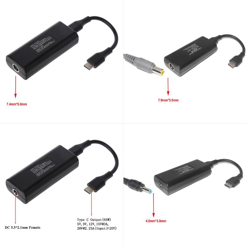 65W Mini Power Supply DC Adapter Charger Connector USB Type C Converter