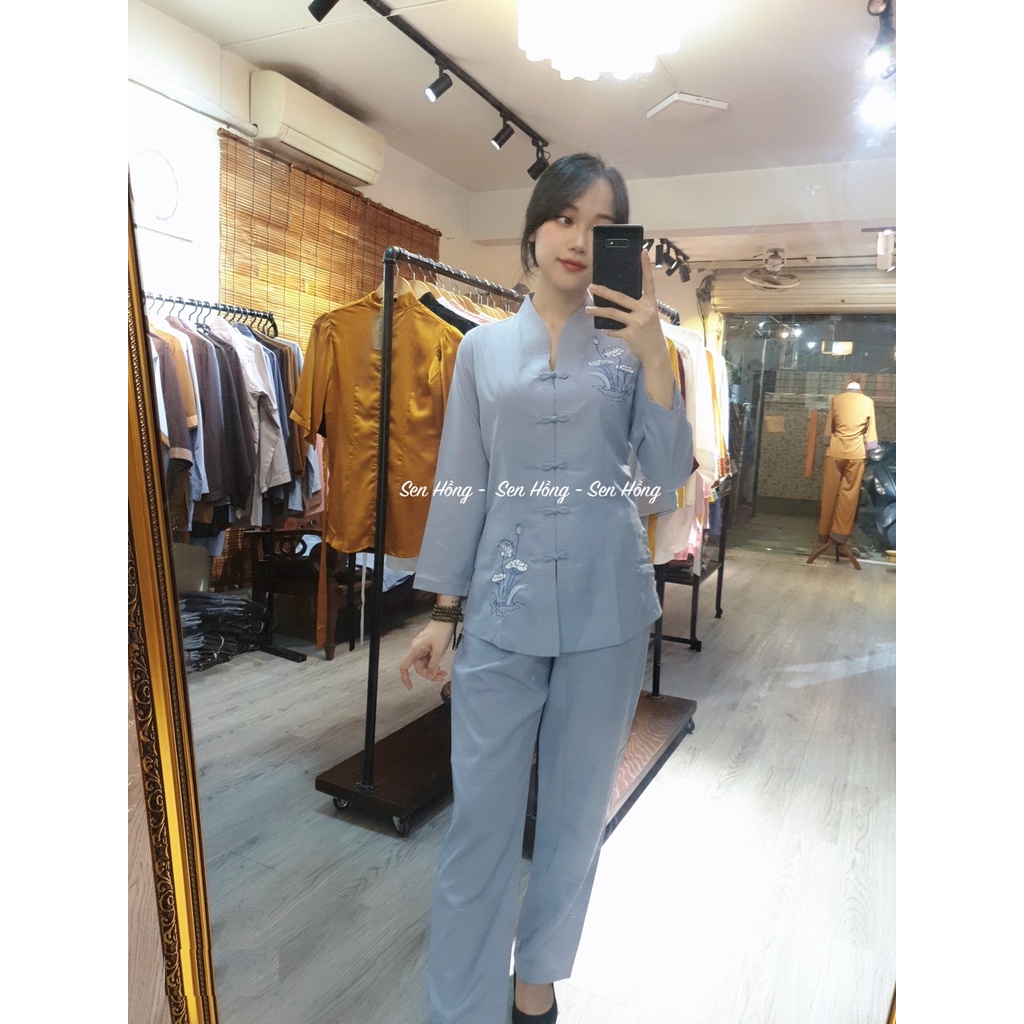 🌷🌷 SET QUẦN ÁO PHẬT TỬ - QUẦN ÁO ĐI CHÙA - hình chụp tại shop Sen Hồng B4