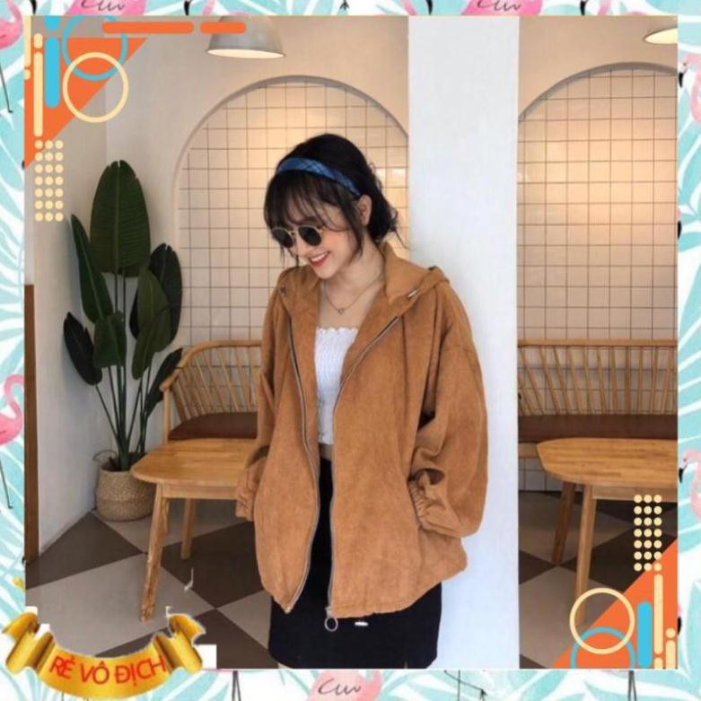 [Mặc là Auto Đẹp] Áo Khoác Nhung Nữ Trơn Oversize Form Rộng Tặng Nón Nhung Thời Trang AA | BigBuy360 - bigbuy360.vn