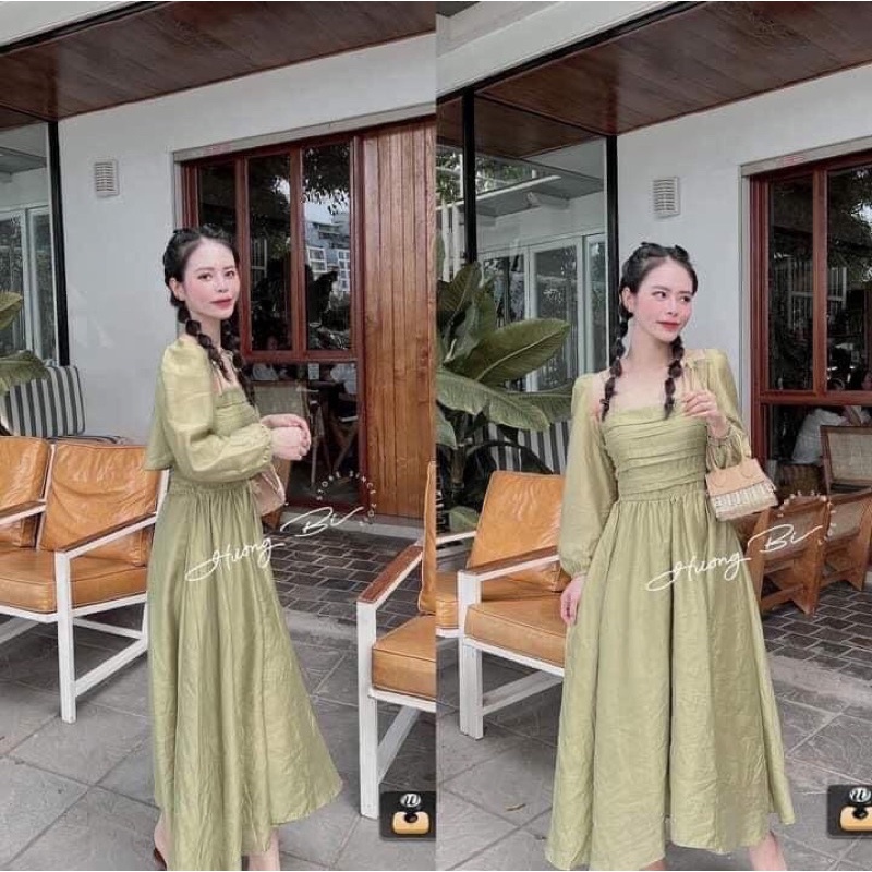 Set Tiểu Thư Váy 2 Dây Kèm Áo Khoác Ngoài Màu Xanh
