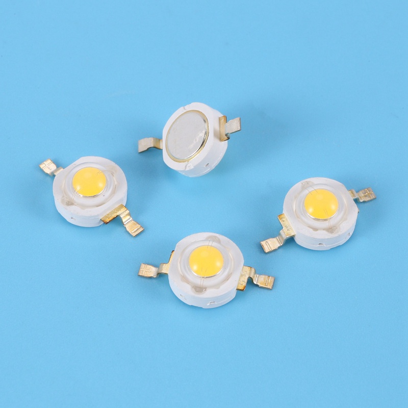 Set 10 Hạt Đèn LED Ánh Sáng Trắng Công Suất Cao 2 Pin 3W 100-110Lm