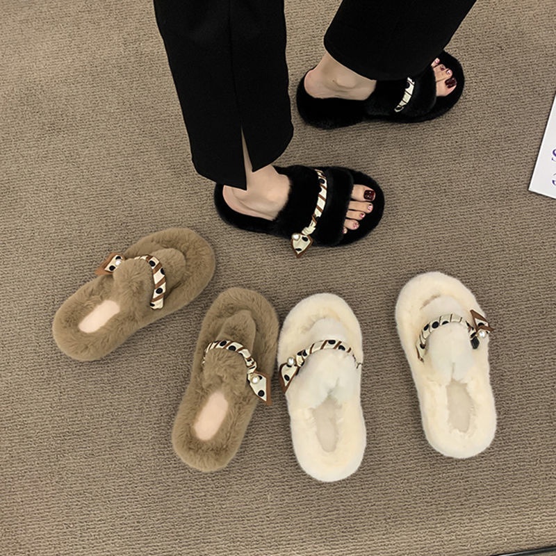 Dép Bông Cotton Đế Dày Thoải Mái Thời Trang Thu Đông Mới Cho Nữ