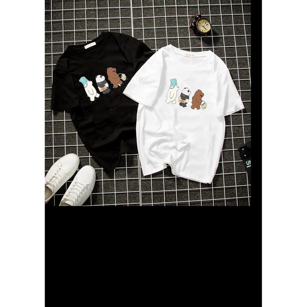 Áo thun unisex form rộng 3 chú gấu đáng yêu thời trang cá tính vải dày mịn 2019T1315