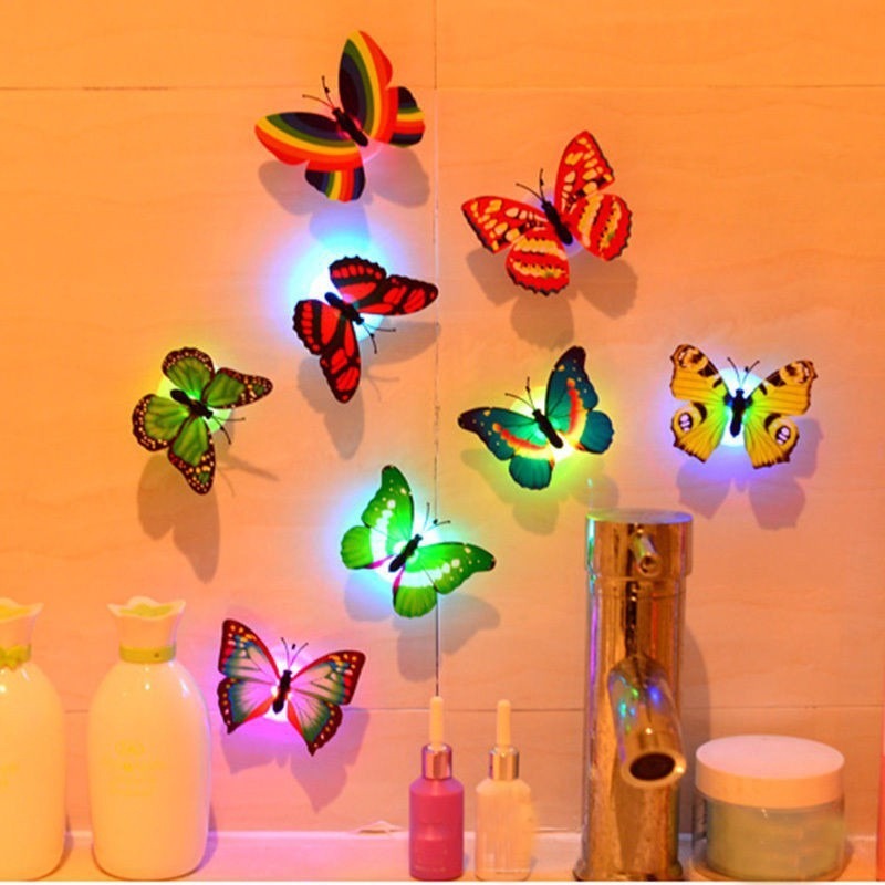 Đèn LED hình bướm 3D sống động dùng trang trí cho nhà cửa