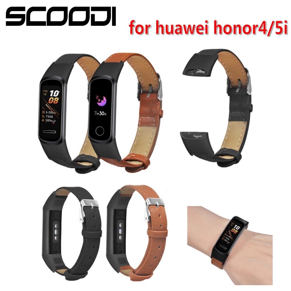 Dây Đeo Da Thay Thế Cho Đồng Hồ Thông Minh Huawei Honor Band 5i / 4