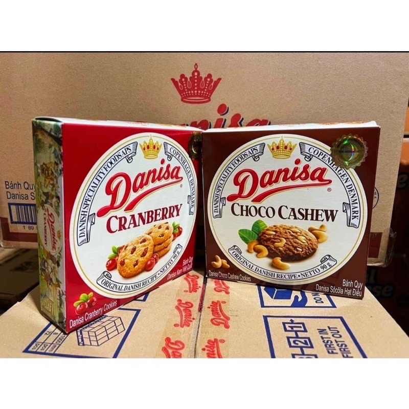 Bánh quy bơ Danisa vị socola hạt điều / nam việt quất 90g