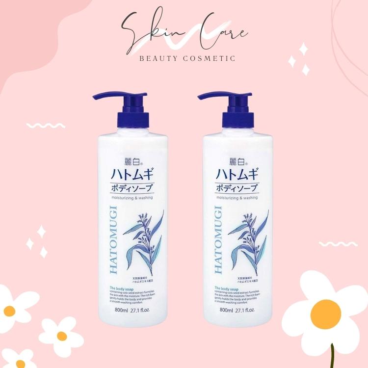 Sữa tắm Hatomugi 800ml dưỡng ẩm trắng da chiết xuất hạt ý dĩ hàng Nhật nội địa