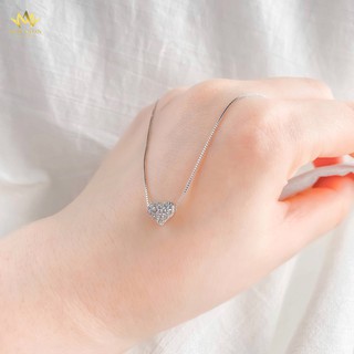MIRASON - Dây Chuyền Bạc 925 Cao Cấp Tim Nạm Đá - MDC007