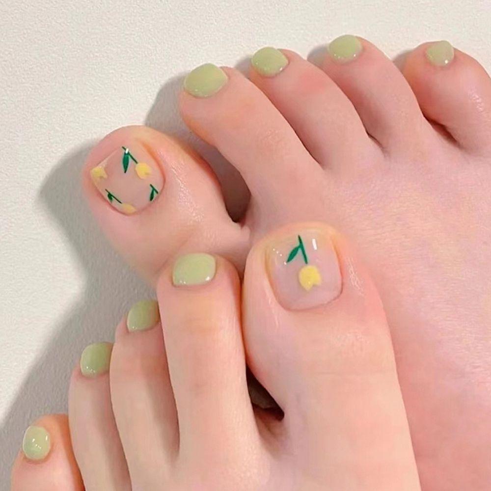 SUSANS 24pcs/Box Square Head Toes False Nails Detachable Manicure Tool Full Cover Fake Nails