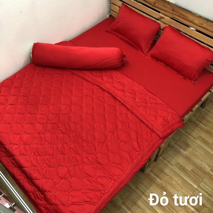 (Rẻ Vô Địch) Ga - Drap Giường Lẻ Thun Mát Lạnh Thương hiệu AT HOME - Màu Đỏ Tươi