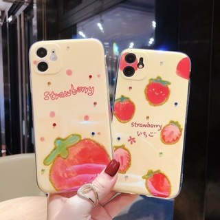 Ốp điện thoại họa tiết dâu tây dễ thương cho iPhone 12 Pro Max 12 Mini 11 Pro Max 6 6s 7 8 Plus SE 2020 Xs Max XR