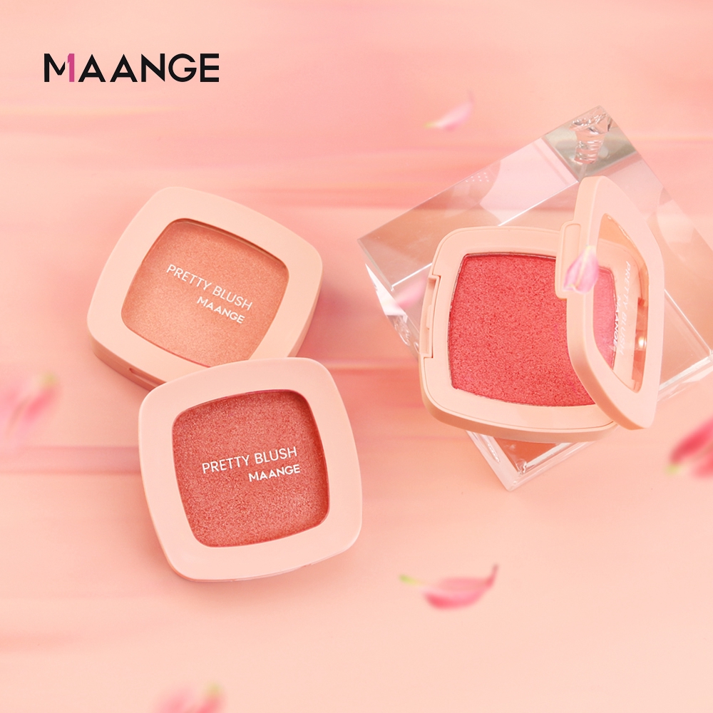 Set Má Hồng Và Cọ Trang Điểm MAANGE 5860 + 5037 Nhỏ Gọn 50g