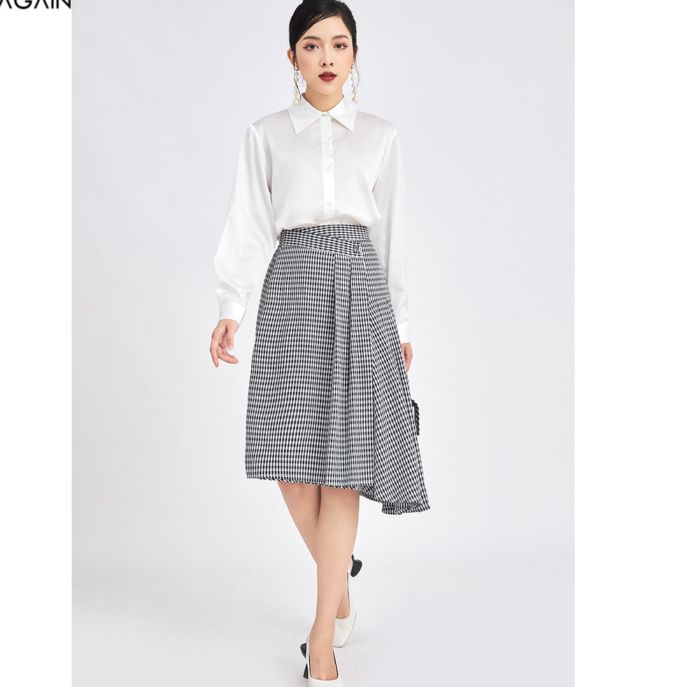 Áo sơ mi lụa nữ công sở 92WEAR 3 MÀU, đủ size, dáng basic ASA1264