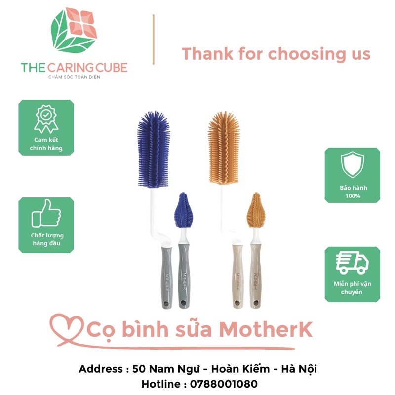 Bộ cọ bình sữa, núm ti Silicone Mother-K