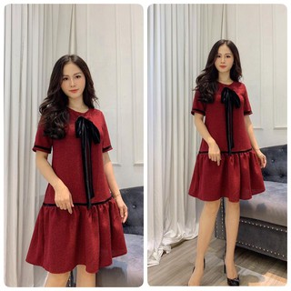 Váy dạ muối tiêu đỏ