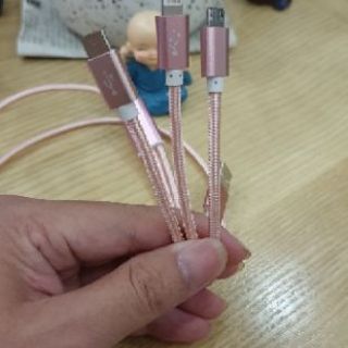 Cáp sạc nhanh 3 đầu Lightning, Type-C, Type-A