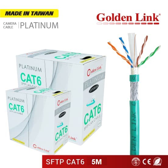 DÂY CÁP MẠNG GOLDEN LINK PLATINUM SFTP CAT 6 (BÁN THEO MÉT 5M/10M/15M/20M/25M/30M/RJ45)