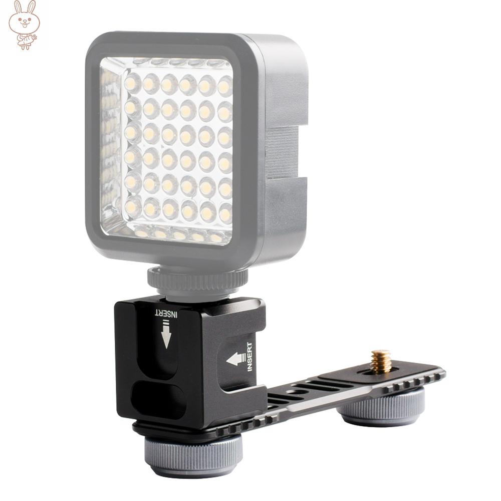 Giá đỡ hợp kim nhôm 1/4 inch lắp đặt cùng lúc đèn video led, micro hoặc các thiết bị chụp ảnh khác