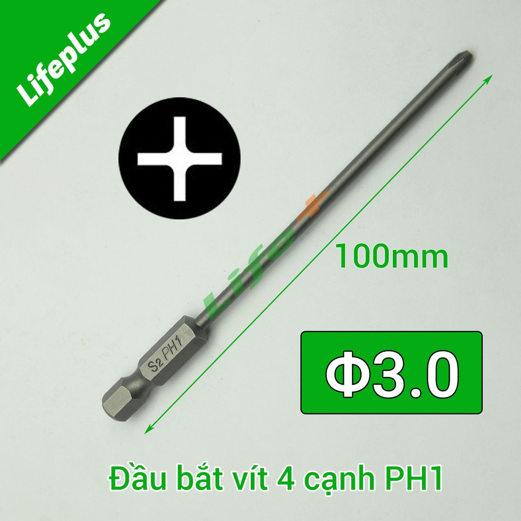 Đầu bắt vít 4 cạnh PH1 chuôi lục