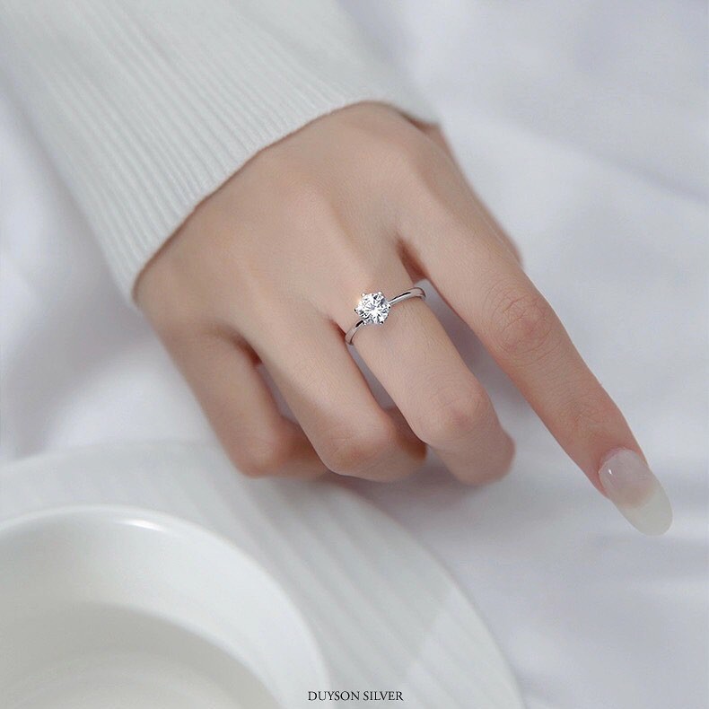 Nhẫn bạc nữ đính đá ổ cao Duyson [NFXK16]