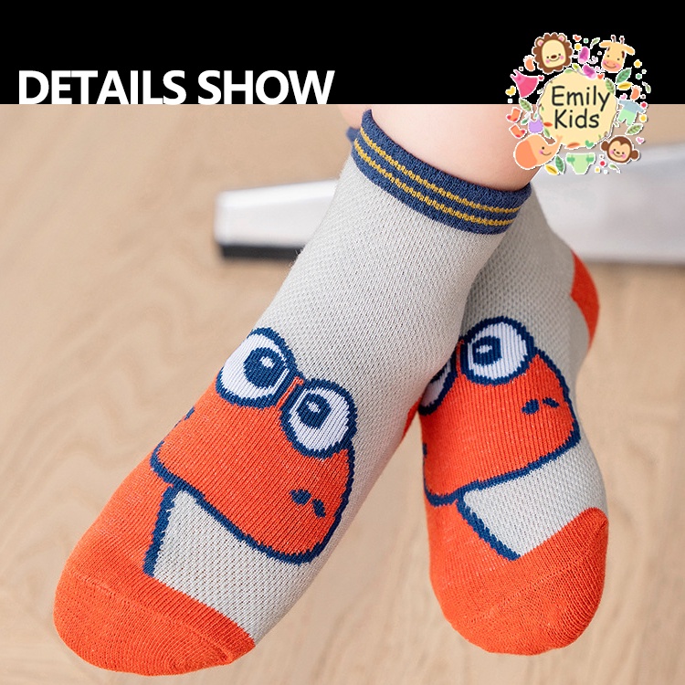 Set 5 Đôi Vớ Cotton Phối Lưới Thoáng Khí Thoải Mái Thời Trang Mùa Hè Cho Bé Trai Và Gái 1-12 Tuổi